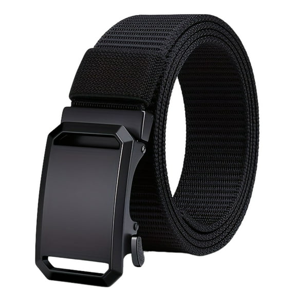 HUANLEDASH Webbing Automatic Buckle Belt Adjustable Length Farmers Security Guard Waistband Holeless Outdoor Belt