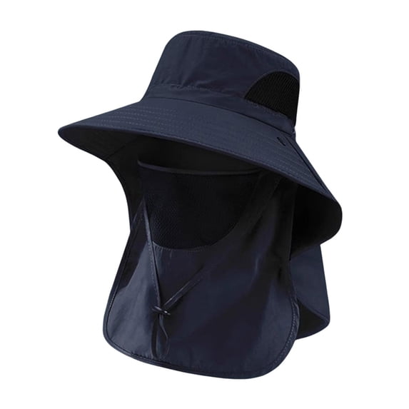 HUANLEDASH Wide Brim Bucket Hat UPF 50+ UV Protection Sun Hat Summer Outdoor Fishing Visor Hat with Neck Flap And Face Guard for Camping Hiking Gardening