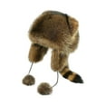 thumbnail image 1 of HUANLEDASH Winter Hat for Kids Adults Racoon Shape Faux Fur Thermal Isolation Windproof Unisex Furry Ball Decor Parent-child Matching Headwear Outdoor Cap, 1 of 1