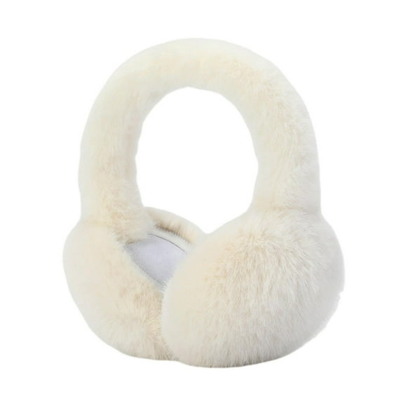HUANLEDASH Winter Imitation Rabbit Fur Earmuffs Girls Cute Solid Color Warm Earmuffs Outdoor Ear Warmer Foldable Soft Furry Ear Covers