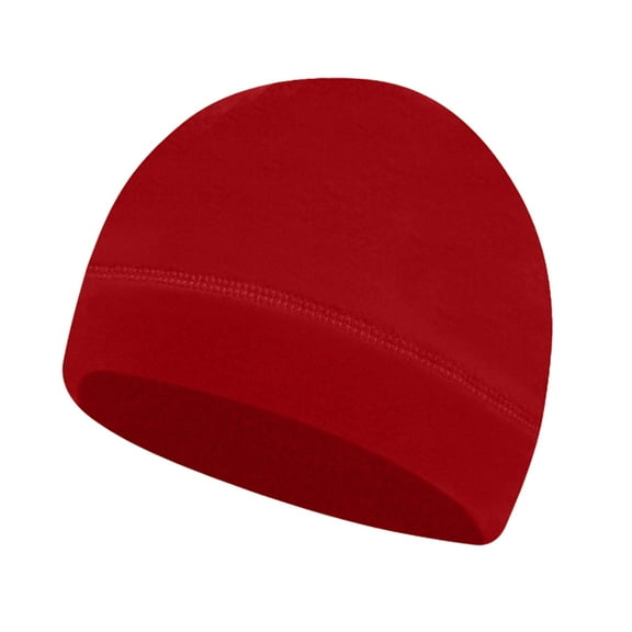 HUANLEDASH Winter Inner Layer Hat High Elasticity Solid Color Brimless Polar Fleece Knitted Cap for Outdoor Activities Skiing Cycling