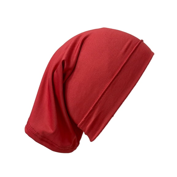 HUANLEDASH Winter Men Knitted Hat Stretchy Single Layer Solid Color Ear Protection Hip Hop Slouchy Scalp Hat Hollow Beanie Outdoor Piled Skullcap