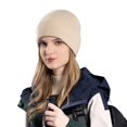 thumbnail image 1 of HUANLEDASH Winter Unisex Hat Knitted Thick Stretchy Piled Hat Solid Color Ear Protection Warm Daily Wear Cap Outdoor Skiing Skating Headwear, 1 of 1