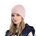 thumbnail image 1 of HUANLEDASH Winter Unisex Hat Knitted Thick Stretchy Piled Hat Solid Color Ear Protection Warm Daily Wear Cap Outdoor Skiing Skating Headwear, 1 of 1