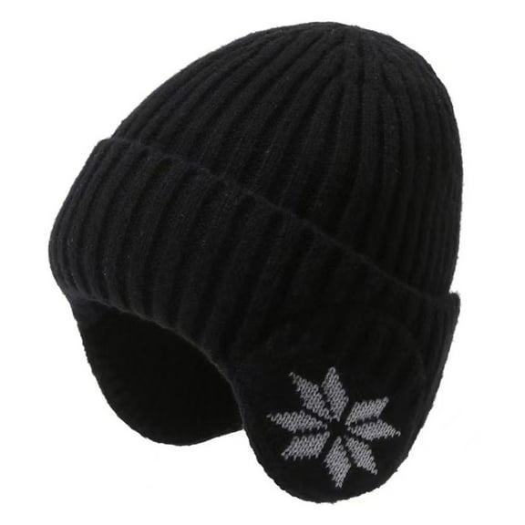 HUANLEDASH Winter Unisex Knitted Hat Stretchable Thickened Solid Color Ear Protection Warm Daily Wear Cap Outdoor Skiing Skating Headwear