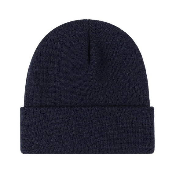 HUANLEDASH Winter Unisex Knitted Hat Stretchy Folded Brim Thickened Solid Color Ear Protection Warm Daily Wear Cap Outdoor Skiing Skating Headwear