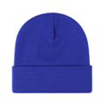 thumbnail image 1 of HUANLEDASH Winter Unisex Knitted Hat Stretchy Folded Brim Thickened Solid Color Ear Protection Warm Daily Wear Cap Outdoor Skiing Skating Headwear, 1 of 1