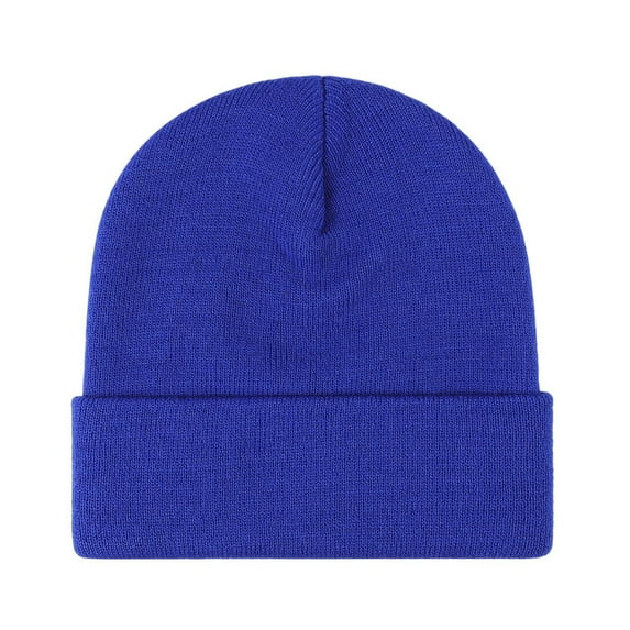 HUANLEDASH Winter Unisex Knitted Hat Stretchy Folded Brim Thickened Solid Color Ear Protection Warm Daily Wear Cap Outdoor Skiing Skating Headwear