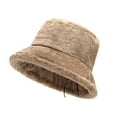 thumbnail image 1 of HUANLEDASH Winter Warm Thickened Plush Bucket Hat Super Soft Adjustable Windproof Versatile Leopard Cap Women Headwear, 1 of 1