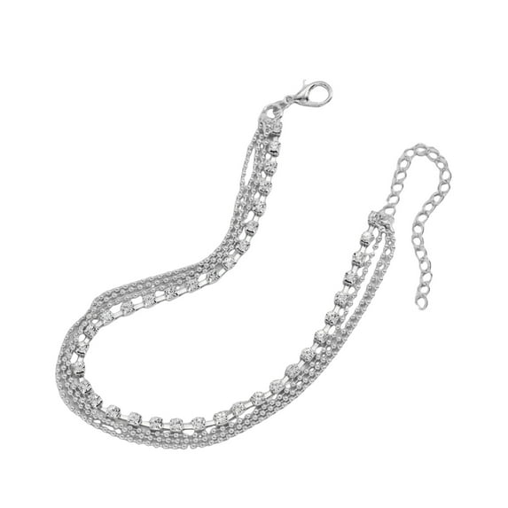 HUANLEDASH Women Anklet Multi-layered Rhinestone Decor Adjustable Length Polished Lady Ankle Jewelry Ankle Chain Birthdays Anniversaries Gift
