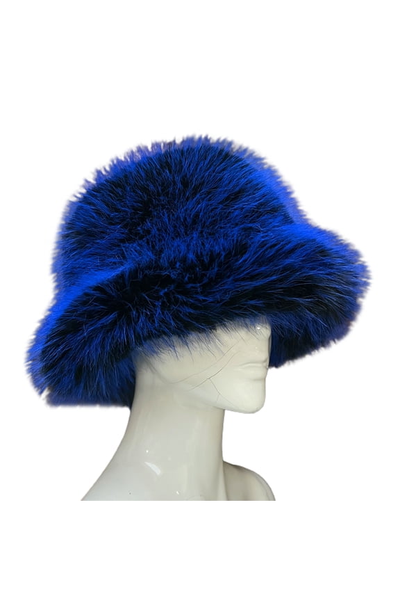 Women Basin Hat Faux Fur Rich Colors Soft Thickened Fluffy Keep Warm Decorative Creative Design Bucket Hat Clothes Accessory