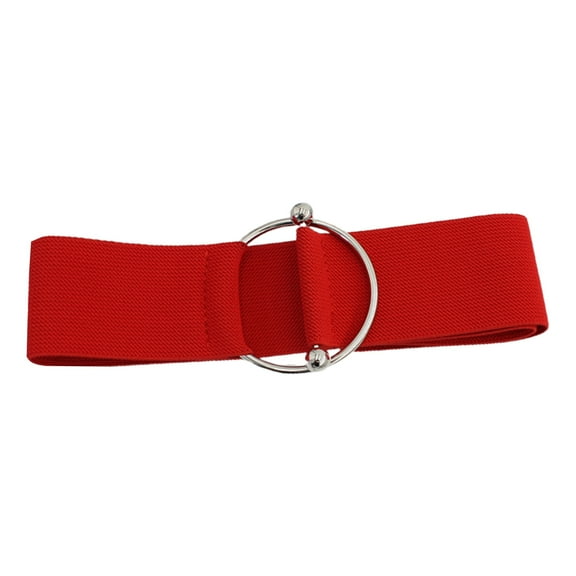 HUANLEDASH Women Belt Elastic Wide Band Anti-break Solid Color Adjustable Clothes Matching Tight Waist Anti-slip Metal Hoop Clothes Accessory