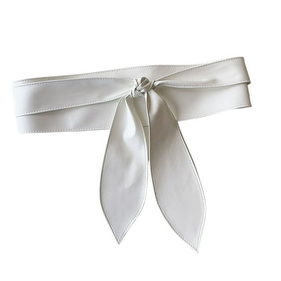 HUANLEDASH Women Belt Imitation Leather Wide-Brimmed Design Retro Cinched Belt Dresses Coat Knotted Belt Versatile Accessory