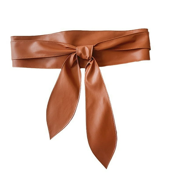 HUANLEDASH Women Belt Imitation Leather Wide-Brimmed Design Retro Cinched Belt Dresses Coat Knotted Belt Versatile Accessory