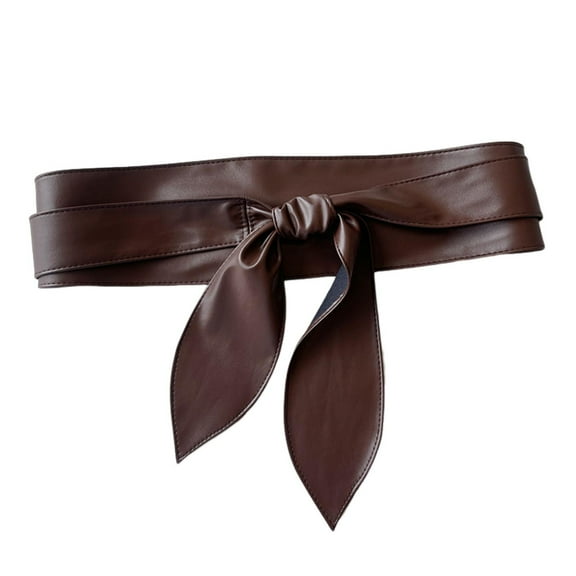 HUANLEDASH Women Belt Imitation Leather Wide-Brimmed Design Retro Cinched Belt Dresses Coat Knotted Belt Versatile Accessory