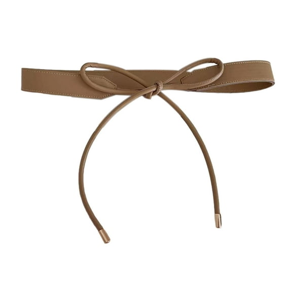 HUANLEDASH Women Belt Solid Color Faux Leather Lace-up Narrow Anti-slip Adjustable Lightweight Sweater Dress Coat Waist Decoration Waistband Waist Strap