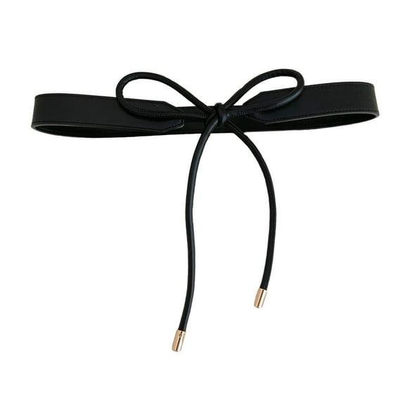 HUANLEDASH Women Belt Solid Color Faux Leather Lace-up Narrow Anti-slip Adjustable Lightweight Sweater Dress Coat Waist Decoration Waistband Waist Strap