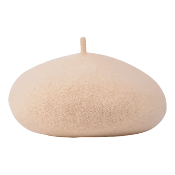 HUANLEDASH Women Beret Hat Solid Color Adjustable Size Imitation Wool Hat Retro Style Beret Cap Fashion Accessory