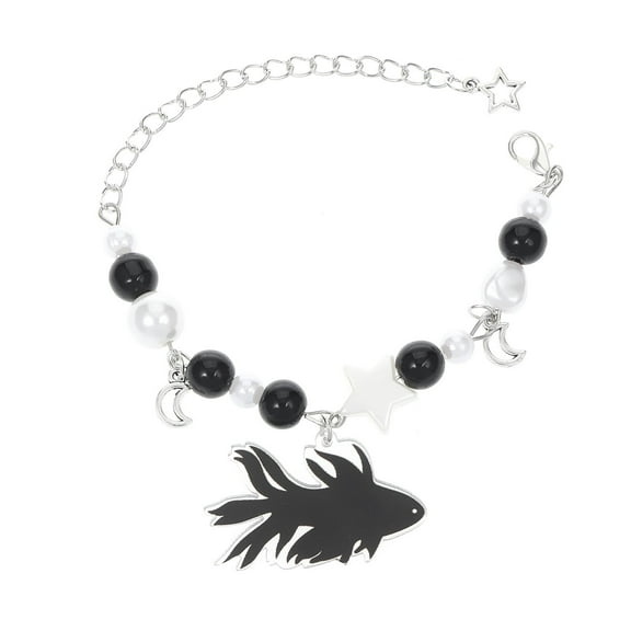 HUANLEDASH Women Bracelet Punk Style Hollow Star Beads Decor Guitar Pendant Friends Bracelet Adjustable Extended Chain Bracelet