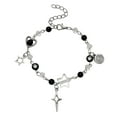 thumbnail image 1 of HUANLEDASH Women Bracelet Punk Style Hollow Star Beads Decor Guitar Pendant Friends Bracelet Adjustable Extended Chain Bracelet, 1 of 1