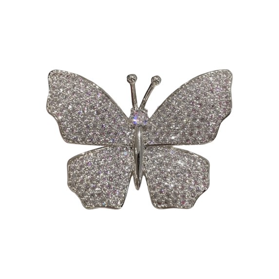 HUANLEDASH Women Brooch Butterfly Shape Rhinestone Vinatge Anti-slip Bag Coat Collar Hat Scarf Decoration Clothes Pin Party Prom Garment Jewelry