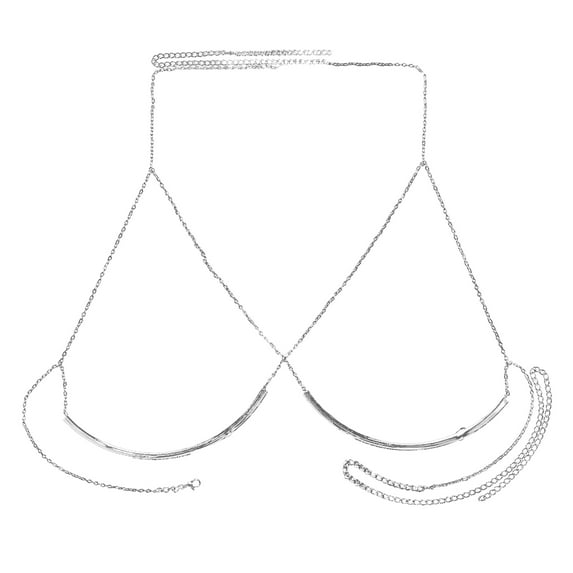 HUANLEDASH Women Chest Chain Body Chain Body Jewelry Breast Support Chain Club Party Solid Color Stainless Triangle Shape Lady Bikini Chest Decorative Accessory