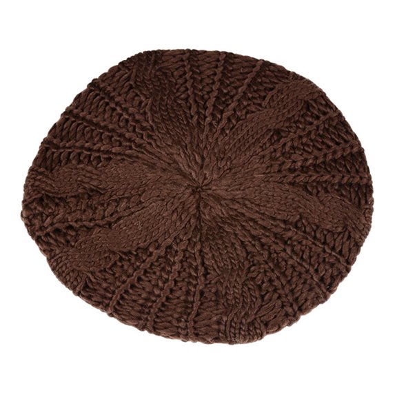 HUANLEDASH Women Fall Winter Hat Knitted Bonnet Solid Color Elastic Twisted Texture Keep Warm Beret Photo Prop Cap for Outdoor Activities Travel Cycling