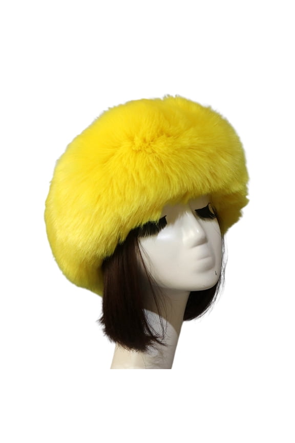 Women Faux Fur Headband Autumn Winter Plush Brimless No Top Soft Fluffy Hat Insulated Winter Accessory