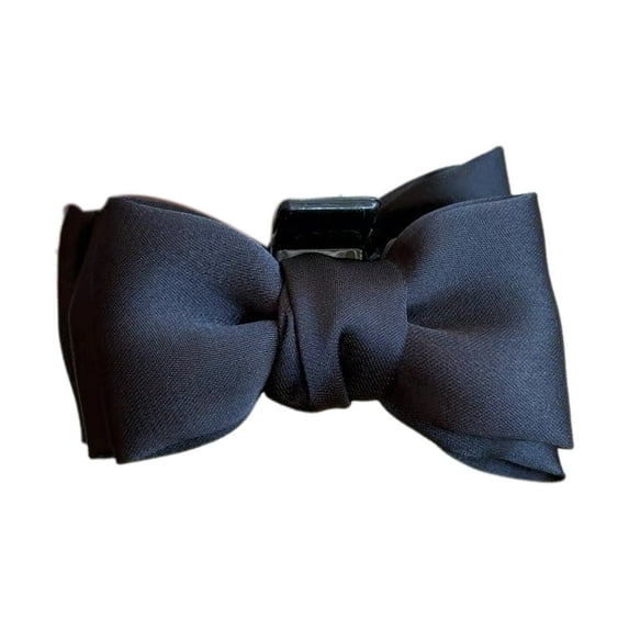 HUANLEDASH Women Hairpin Smooth Satin Bowknot Decor Anti-slip Teeth Hair Clip Side Bang Small Hair Pin Hair Accessories