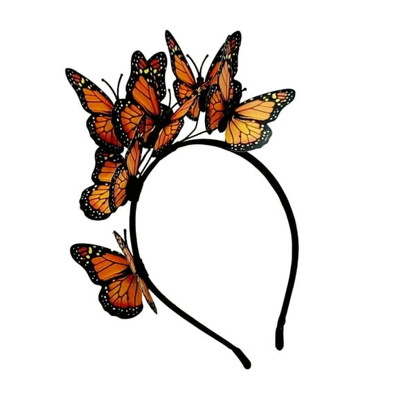 HUANLEDASH Women Headband Colorful Butterflies Decor Bridal Hair Band Parties Cosplay Halloween Hair Accessories