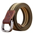thumbnail image 1 of HUANLEDASH Women Men Double Ring Buckle Canvas Belt Simple Casual Versatile Youth Cargo Waist Band Outdoor Sport Jeans Accessories, 1 of 1
