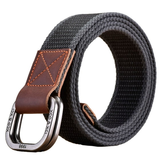 HUANLEDASH Women Men Double Ring Buckle Canvas Belt Simple Casual Versatile Youth Cargo Waist Band Outdoor Sport Jeans Accessories