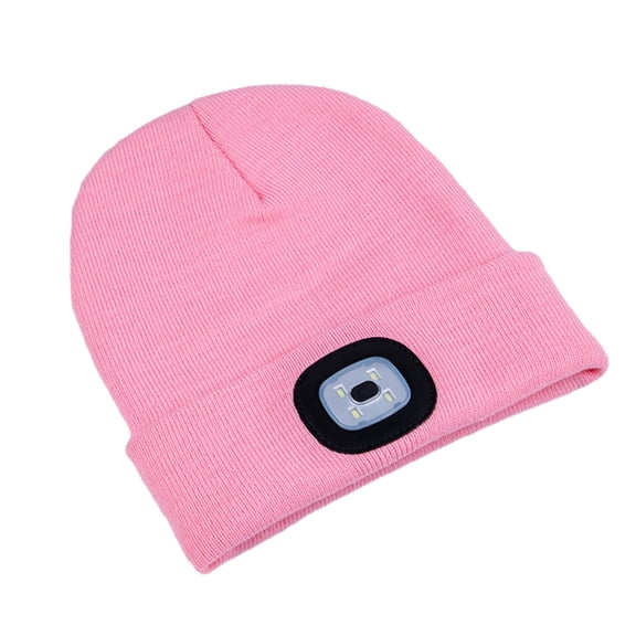 HUANLEDASH Women Men Illuminated Hat USB Charging LED Beanie Hat Headlamp Knitting Hat Unisex Winter Knit Beanie with 4 LEDs Light
