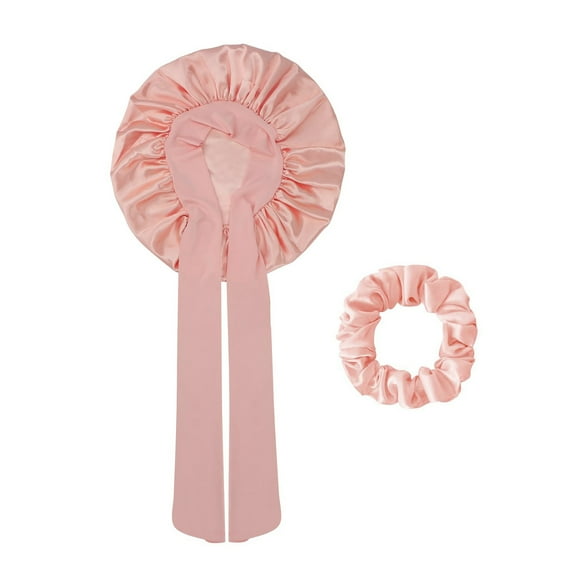HUANLEDASH Women Nightcap Satin with Adjustable Elastic Tie Band Hair Protection Bathing Makeup Exercise Hat Sleeping Bonnet Night Sleep Shower Cap