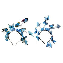 HUANLEDASH Women Performance Hair Hoop Dressing Exaggerated Simulation Butterflies Decor Headband Party Wedding Headpiece