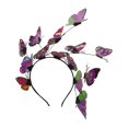 thumbnail image 1 of HUANLEDASH Women Performance Hair Hoop Dressing Exaggerated Simulation Butterflies Decor Headband Party Wedding Headpiece, 1 of 1
