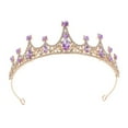 thumbnail image 1 of HUANLEDASH Women Princess Crown Shiny Rhinestones Inlaid Wedding Tiara Headband Hair Accessory Faux Crystal Crown with Pin Fixes, 1 of 1
