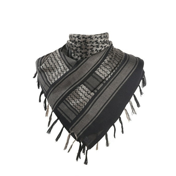 HUANLEDASH Women Scarf Thickened Palestine Keffiyeh Wide Tassel Printed Vintage Sunshade Decorative Neck Protection Unisex Soft Warm Shawl Four Season Scarf