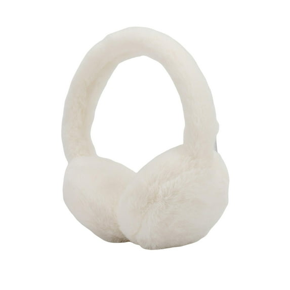 HUANLEDASH Women Soft Furry Winter Earmuffs Solid Color Foldable Warm Ear Covers Outdoor Adjustable Ear Warmers