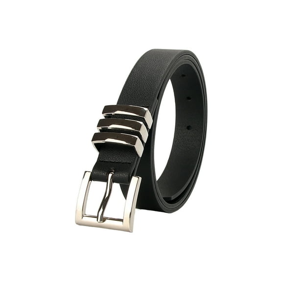 HUANLEDASH Women Square Buckle Belt Solid Color Faux Leather Waistband Adjustable Length Multi Holes Design Jeans Belt