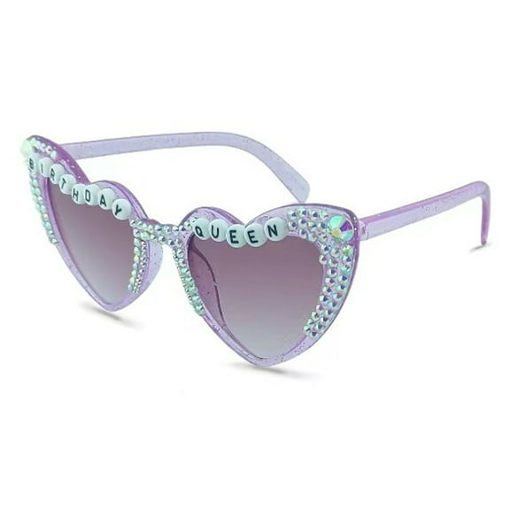 HUANLEDASH Women Sunglasses Rhinestone Letter Decor Heart Shape Anti-UV Block Sunlight Vacation Beach Spectacles Outdoor Eyewear