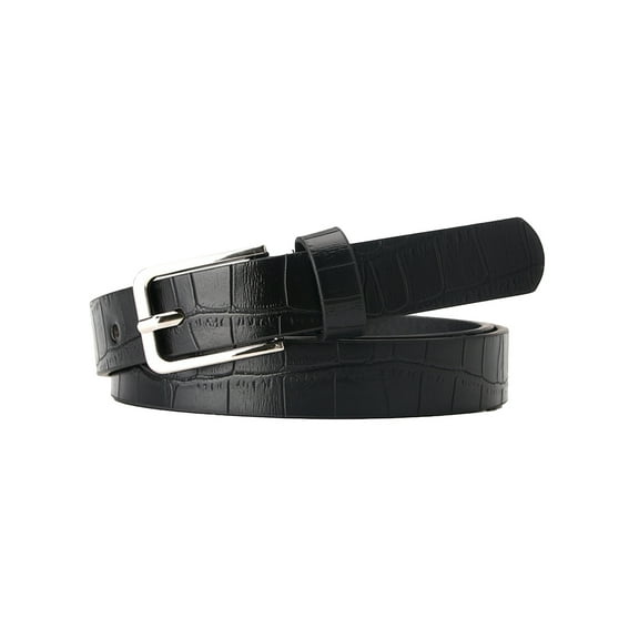 HUANLEDASH Women Thin Belt Zebra Leopard Print Faux Leather Waistband Adjustable Length Multi Holes Design Jeans Belt