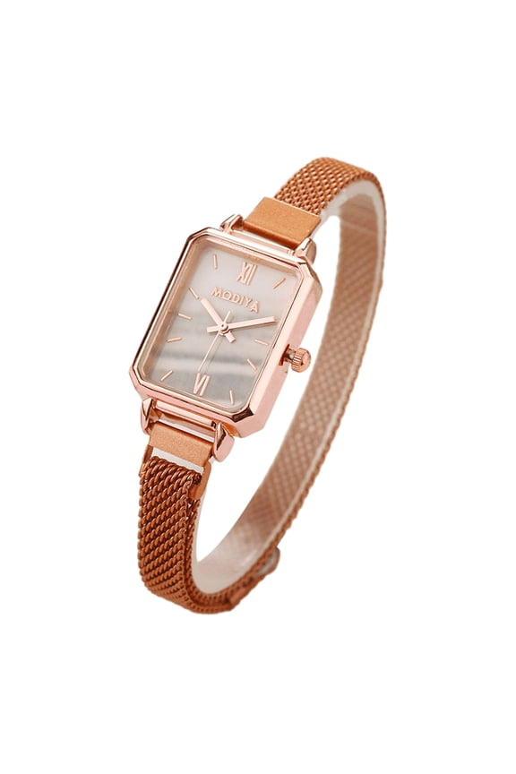 Women Watch Oblong Dial Quartz Movement Exquisite Pointer Display High Accuracy No Delay Wrist Decoration Lightweight Lady Wristwatch