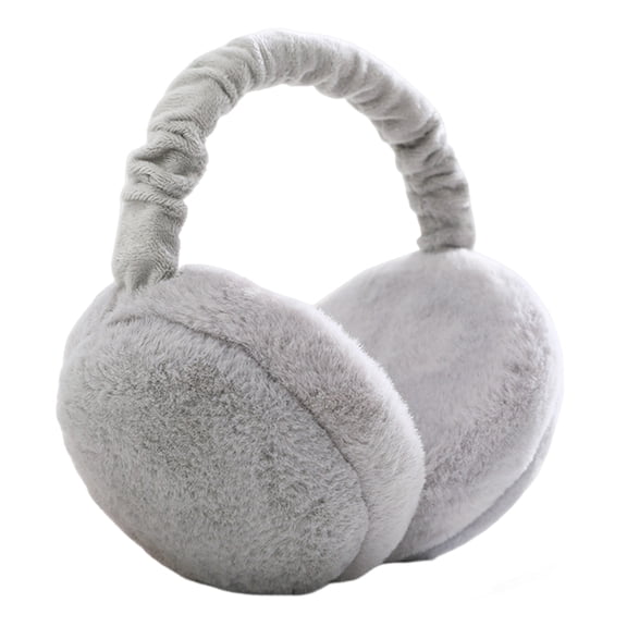 HUANLEDASH Women Winter Earmuffs Thick Plush Ear Protection Windproof Adjustable Length Foldable Anti-slip Commuting Outdoor Skiing Headband Earmuffs