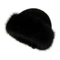 thumbnail image 1 of HUANLEDASH Women Winter Hat Faux Fur Thick Warm Heat Retention Dome Solid Color Fisherman Hat Outdoor Skiing Cycling Headwear, 1 of 1