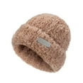 thumbnail image 1 of HUANLEDASH Women Winter Hat Fuzzy Plush Short Brim Solid Color Dome Windproof Warmth Sun Protection Fisherman Cap Outdoor Travel Headwear, 1 of 1