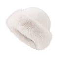 thumbnail image 1 of HUANLEDASH Women Winter Hat Thick Fuzzy Faux Fur Heat Retention Windproof Mongolia Style Hat Brimless Solid Color Outdoor Cycling Skiing Cap, 1 of 1