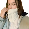 thumbnail image 1 of HUANLEDASH Women Winter Scarf Waterproof Thickened Padded Solid Color Warm Windproof Button Closure Unisex Neck Wrap Neck Warmer, 1 of 1
