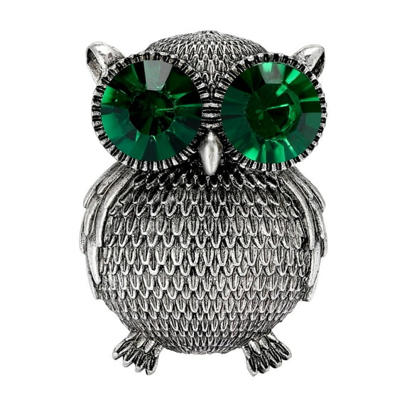 HUANLEDASH Women's Retro Owl Brooch Pin Rhinestone Big Eyes Owl Mini Animal Alloy Brooch Lapel Corsage Scarf Pins Accessories