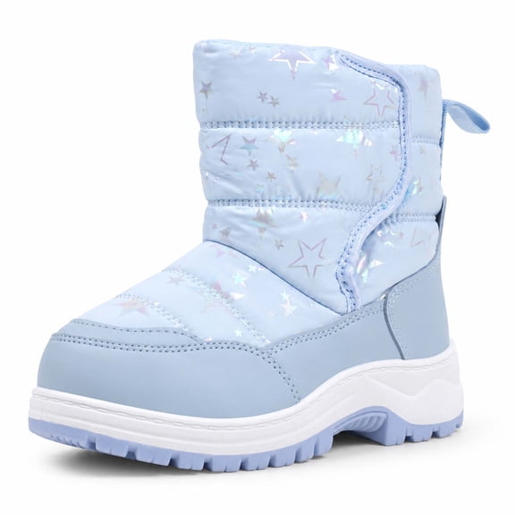 BABAYA Toddler Winter Snow Boots Water-Resistant Warm Faux Lined Booties for Little Kids Girls Boys
